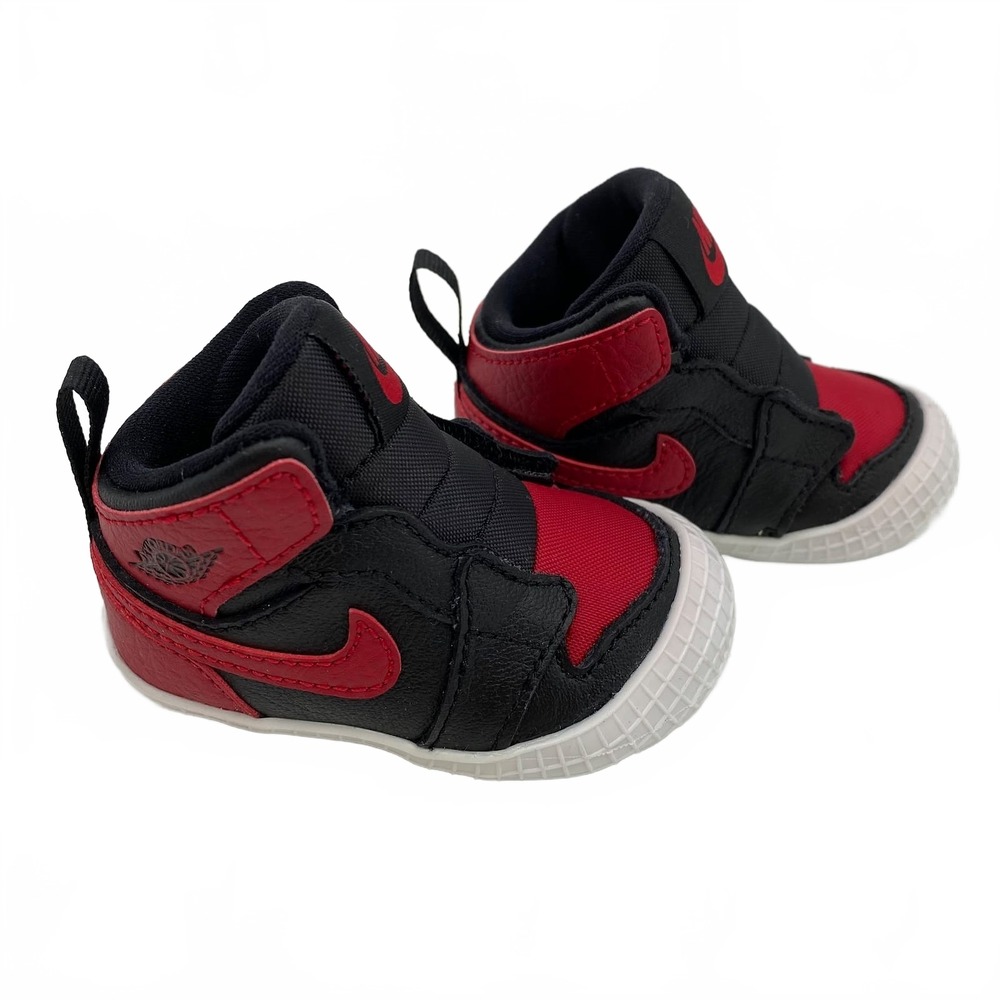 Nike Black Red Sneakers Jordan 1 Crib Booties Infant 2C | Kids 2B